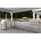 Outdoor Kitchen Series Modular Kitchen with a Wood Fire Pizza Oven, Corner Cabinet, Refrigerator and Cabinet, Sink, Side Burner and 30 in. BBQ Grill with Cabinet in Stainless-Steel