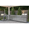 Outdoor Kitchen Series Modular Kitchen with a Dual Fuel Pizza Oven, Corner Cabinet, Refrigerator and Cabinet, Sink, Side Burner and 30 in. BBQ Grill with Cabinet in Stainless-Steel