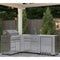Outdoor Kitchen Series Modular Kitchen with a 30 in. BBQ Grill And Grill Cabinet, Corner Cabinet, Sink, Refrigerator and Cabinet in Stainless-Steel
