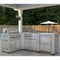 Outdoor Kitchen Series Modular Kitchen with a 30 in. BBQ Grill And Grill Cabinet, Corner Cabinet, Sink, Refrigerator and Cabinet in Stainless-Steel