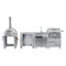 Outdoor Kitchen Series Modular Kitchen with a Wood Fire Pizza Oven, Refrigerator Cabinet, Sink, 30 in. BBQ Grill and Grill Cabinet in Stainless-Steel