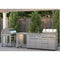 Outdoor Kitchen Series Modular Kitchen with a Wood Fire Pizza Oven, Refrigerator Cabinet, Sink, 30 in. BBQ Grill and Grill Cabinet in Stainless-Steel