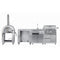 Outdoor Kitchen Series Modular Kitchen with a Dual Fuel Pizza Oven, Refrigerator and Cabinet, Sink, 30 in. BBQ Grill And Grill Cabinet in Stainless-Steel