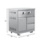 32 in. Outdoor Kitchen Liquid Propane Side Burner with Bottom Cabinet in Stainless-Steel