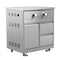 32 in. Outdoor Kitchen Liquid Propane Side Burner with Bottom Cabinet in Stainless-Steel