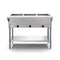 Three Pan Open Well Electric Steam Table with Undershelf