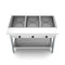 Three Pan Open Well Electric Steam Table with Undershelf