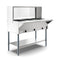 Three Pan Open Well Electric Steam Table with Undershelf and Sneeze-Guard