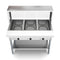 Three Pan Open Well Electric Steam Table with Undershelf and Sneeze-Guard