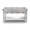 Four Pan Open Well Electric Steam Table with Undershelf
