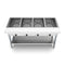 Four Pan Open Well Electric Steam Table with Undershelf