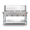 Four Pan Open Well Electric Steam Table with Undershelf and Sneeze-Guard