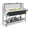 Four Pan Open Well Electric Steam Table with Undershelf and Sneeze-Guard