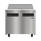 36 in. Commercial 2-Door Refrigerated Salad and Sandwich Prep Table, 10 Pan Capacity and 11 Cu. Ft. of Storage in Stainless-Steel