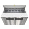 46 in. Commercial 2-Door Refrigeratd Salad and Sandwich Prep Table, 12 Pan Capacity and 14 Cu. Ft. of Storage in Stainless-Steel