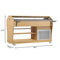 59 in. Commercial Refrigerated Buffet Table with Capacity for 4 Full-Size GN Pans, Featuring Adjustable Cover, a Serving Rail and 4 Lockable Casters in Wooden Finish