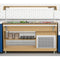 59 in. Commercial Refrigerated Buffet Table with Capacity for 4 Full-Size GN Pans, Featuring Adjustable Cover, a Serving Rail and 4 Lockable Casters in Wooden Finish