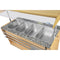 59 in. Commercial Refrigerated Buffet Table with Capacity for 4 Full-Size GN Pans, Featuring Adjustable Cover, a Serving Rail and 4 Lockable Casters in Wooden Finish
