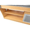 59 in. Commercial Refrigerated Buffet Table with Capacity for 4 Full-Size GN Pans, Featuring Adjustable Cover, a Serving Rail and 4 Lockable Casters in Wooden Finish