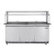 72 in. Commercial Refrigerated Prep Station with Sneeze Guard and Buffet Slide, 15-PanNot Included Capacity and Three Adjustable Shelves in Stainless-Steel, ETL Listed