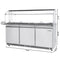 72 in. Commercial Refrigerated Prep Station with Sneeze Guard and Buffet Slide, 15-PanNot Included Capacity and Three Adjustable Shelves in Stainless-Steel, ETL Listed