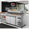59 in. Commercial Refrigerated Granite Top Pizza Prep Station with Stainless Steel Refrigerated Condiment Pan Holder