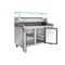 59 in. Commercial Refrigerated Granite Top Pizza Prep Station with Stainless Steel Refrigerated Condiment Pan Holder