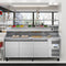 79 in. Three-Door Commercial Refrigerated Granite Top Pizza Prep Station With a Refrigerated Stainless-Steel Condiment Pan Holder