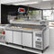 79 in. Three-Door Commercial Refrigerated Granite Top Pizza Prep Station With a Refrigerated Stainless-Steel Condiment Pan Holder
