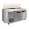 71 in. Two Door Commercial Pizza Prep Refrigerator in Stainless-Steel