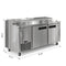 71 in. Two Door Commercial Pizza Prep Refrigerator in Stainless-Steel