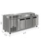 92 In. Three Door Commercial Pizza Prep Refrigerator in Stainless-Steel