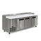 92 In. Three Door Commercial Pizza Prep Refrigerator in Stainless-Steel