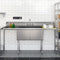 72 in. 16-Gauge Commercial Sink with Backsplash and Dual 18 in. Drainboards, Bowl Dimensions 18"x18"x14" in Stainless-Steel