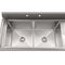 57 in. 18-Gauge 2-Compartment Commercial Sink with Backsplash and 18 in. Right Drainboard, Bowl Dimensions 18"x18"x14" in Stainless-Steel