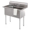42 in. 18-Gauge 2-Compartment Commercial Sink with Backsplash, Bowl Dimensions 18"x18"x14" in Stainless-Steel
