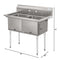 42 in. 18-Gauge 2-Compartment Commercial Sink with Backsplash, Bowl Dimensions 18"x18"x14" in Stainless-Steel