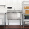 42 in. 18-Gauge 2-Compartment Commercial Sink with Backsplash, Bowl Dimensions 18"x18"x14" in Stainless-Steel