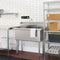 42 in. 18-Gauge 2-Compartment Commercial Sink with Backsplash, Bowl Dimensions 18"x18"x14" in Stainless-Steel