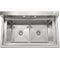42 in. 18-Gauge 2-Compartment Commercial Sink with Backsplash, Bowl Dimensions 18"x18"x14" in Stainless-Steel