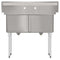 42 in. 18-Gauge 2-Compartment Commercial Sink with Backsplash, Bowl Dimensions 18"x18"x14" in Stainless-Steel