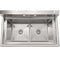 42 in. 16-Gauge 2-Compartment Commercial Sink with Backsplash, Bowl Dimensions 18"x18"x14" in Stainless-Steel