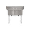 42 in. 16-Gauge 2-Compartment Commercial Sink with Backsplash, Bowl Dimensions 18"x18"x14" in Stainless-Steel