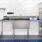 84 in. 18-Gauge 2-Compartment Commercial Sink with Backsplash and 24 in. Dual Drainboards, Bowl dimensions 18"x24"x14" in Stainless-Steel
