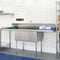 84 in. 18-Gauge 2-Compartment Commercial Sink with Backsplash and 24 in. Dual Drainboards, Bowl dimensions 18"x24"x14" in Stainless-Steel