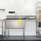 63 in. 18-Gauge 2-Compartment Commercial Sink with Backsplash and 24 in. Right Drainboard, Bowl dimensions 18"x24"x14" in Stainless-Steel