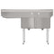 63 in. 18-Gauge 2-Compartment Commercial Sink with Backsplash and 24 in. Right Drainboard, Bowl dimensions 18"x24"x14" in Stainless-Steel