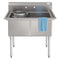 42 in. 18-Gauge 2-Compartment Commercial Sink with Backsplash, Bowl dimensions 18"x24"x14" in Stainless-Steel