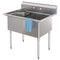 42 in. 18-Gauge 2-Compartment Commercial Sink with Backsplash, Bowl dimensions 18"x24"x14" in Stainless-Steel