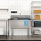 42 in. 18-Gauge 2-Compartment Commercial Sink with Backsplash, Bowl dimensions 18"x24"x14" in Stainless-Steel